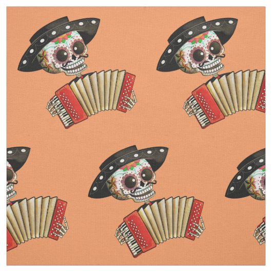 De dag van het dode skelet El Mariachi Stof (Swatch)