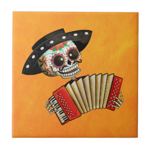 De dag van het dode skelet El Mariachi Tegeltje