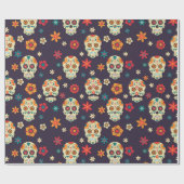 De dag van het dode suikerpatroon cadeaupapier (Vlak)