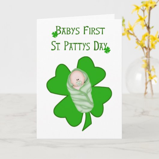 De Dag van het Eerste St. van de baby Pasteitje - Kaart (Gele Bloem)