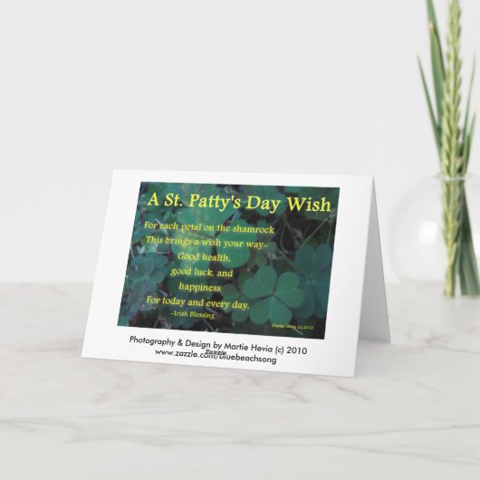 De Dag van het gelukkige St. Pasteitje - Klaver Kaart (Achterkant)