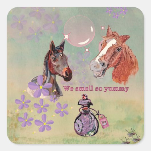 de dag van het paardenbad, of kalender, of vierkante sticker (Voorkant)