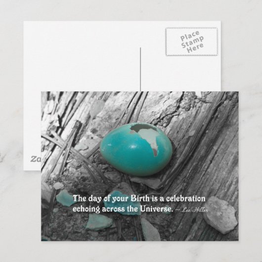 De dag van je geboorte is... briefkaart (Voorkant / Achterkant)