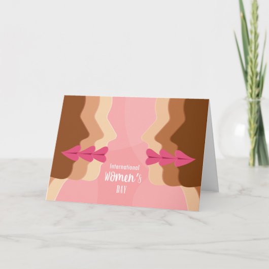de dag van roze internationale vrouwen kaart (Voorkant)
