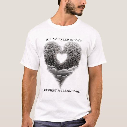 DE DAG VAN SAN VALANTIN. SCHOON HART T-SHIRT (Voorkant)