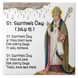 De Dag van Sint-Swithun (Bekend Gedicht - Lange Ve Tegeltje