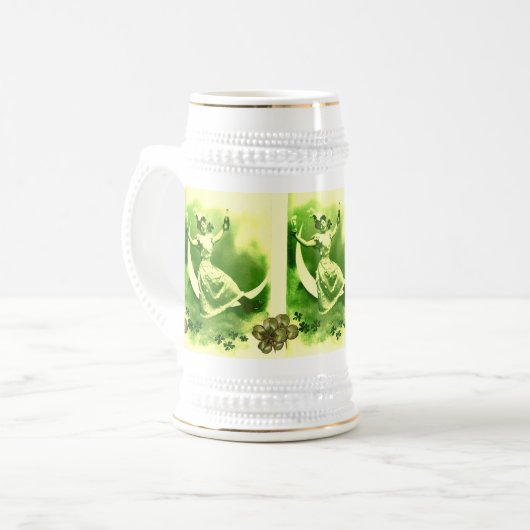 DE DAG VAN ST PATRICK MET SHAMROCKS BEER STE LADY BIERPUL (Voorkant links)