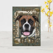 De Dag van vaders - Bokser - Vindy Kaart (Gele Bloem)