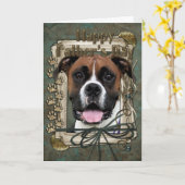 De Dag van vaders - Bokser - Vindy Kaart (Gele Bloem)