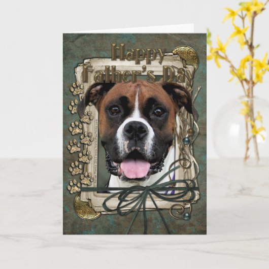 De Dag van vaders - Bokser - Vindy Kaart (Gele Bloem)