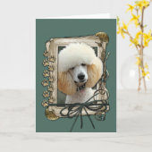 De Dag van vaders - de Poten van de Steen - Poedel Kaart (Gele Bloem)