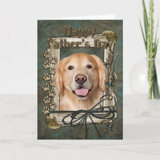 De Dag van vaders - het Golden retriever van de Kaart (Voorkant)