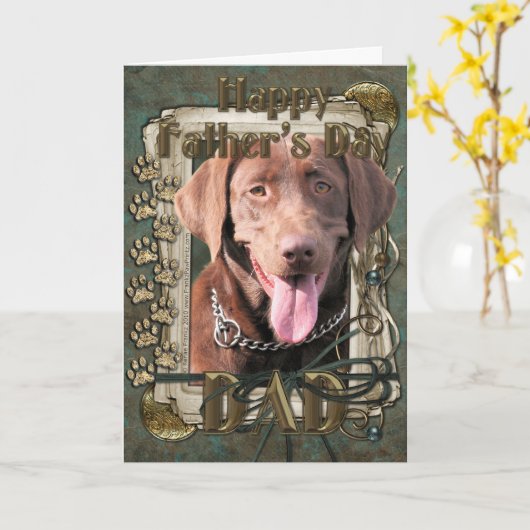 De Dag van vaders - Labrador - Chocolade Kaart (Gele Bloem)
