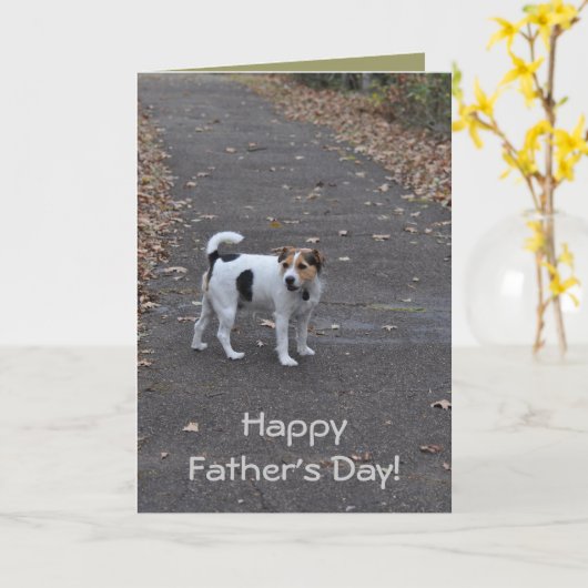 De Dag van vaders van de Hond Kaart (Gele Bloem)