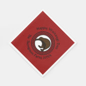 De Dag van Waitangi kan Tekst Nieuw Zeeland Middel Servet (Hoek)