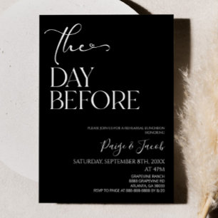 De dag voor bruiloft repetitie lunch kaart