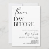 De dag voor bruiloft repetitie lunch kaart (Voorkant)