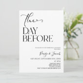 De dag voor bruiloft repetitie lunch kaart (Staand voorkant)