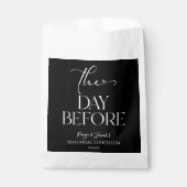 De dag voor de minimale bruiloft repetitie lunch bedankzakje (Voorkant)