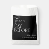 De dag voor de minimale bruiloft repetitie lunch bedankzakje (Voorkant)