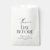 De dag voor de minimale bruiloft repetitie lunch bedankzakje (Voorkant)