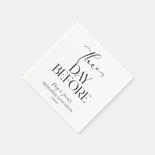 De dag voor de minimale bruiloft repetitie lunch servet (Hoek)