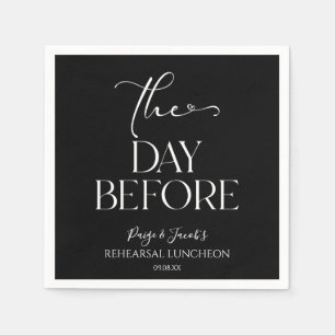 De dag voor de minimale bruiloft repetitie lunch servet