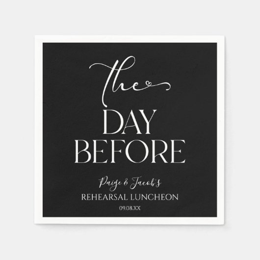 De dag voor de minimale bruiloft repetitie lunch servet (Voorkant)