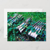 "De dag waarop de muziek stierf" - Piano - Briefka Briefkaart (Voorkant / Achterkant)