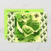 DE DAGDAG VAN DE ST-PATRICK MET SHAMROCKS BRIEFKAART (Voorkant / Achterkant)