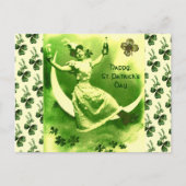 DE DAGDAG VAN DE ST-PATRICK MET SHAMROCKS BRIEFKAART (Voorkant)