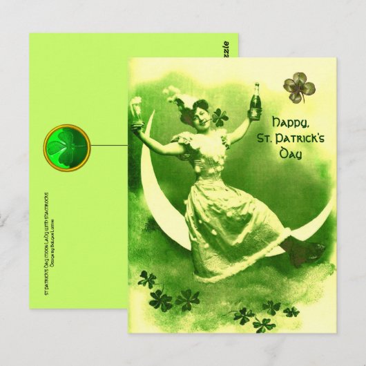 DE DAGDAG VAN DE ST-PATRICK MET SHAMROCKS BRIEFKAART (Voorkant / Achterkant)