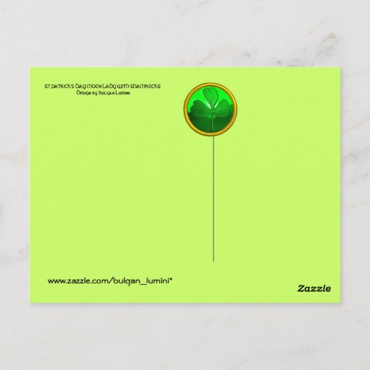 DE DAGDAG VAN DE ST-PATRICK MET SHAMROCKS BRIEFKAART (Achterkant)