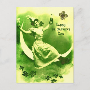 DE DAGDAG VAN DE ST-PATRICK MET SHAMROCKS BRIEFKAART