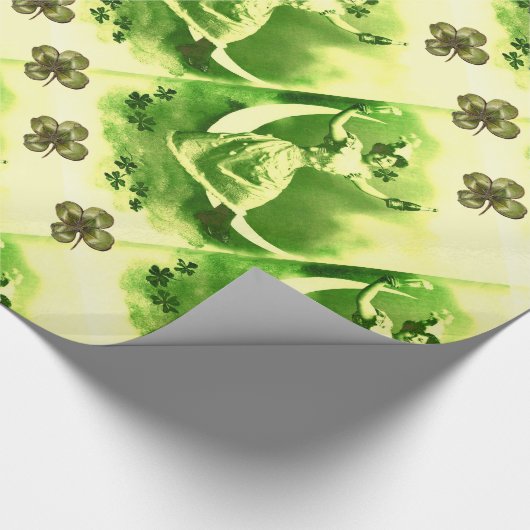 DE DAGDAG VAN DE ST-PATRICK MET SHAMROCKS CADEAUPAPIER (Hoek)