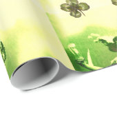 DE DAGDAG VAN DE ST-PATRICK MET SHAMROCKS CADEAUPAPIER (Rol Hoek)