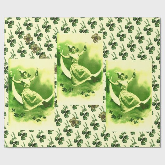 DE DAGDAG VAN DE ST-PATRICK MET SHAMROCKS CADEAUPAPIER (Vlak)