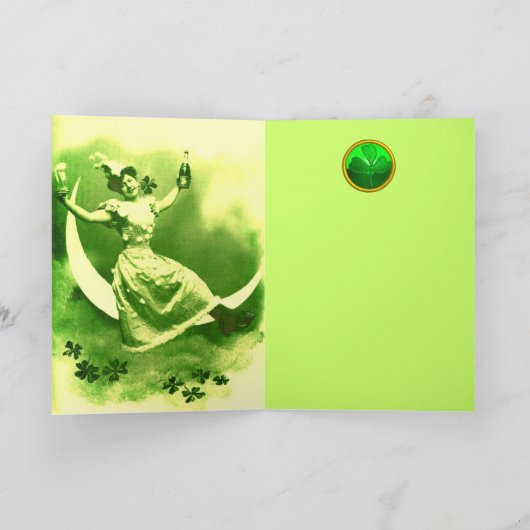 DE DAGDAG VAN DE ST-PATRICK MET SHAMROCKS KAART (Binnen)