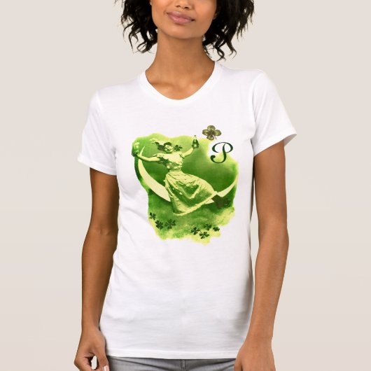 DE DAGDAG VAN DE ST-PATRICK MET SHAMROCKS MONOGRAM T-SHIRT (Voorkant)