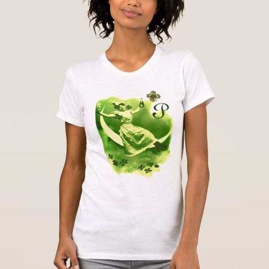 DE DAGDAG VAN DE ST-PATRICK MET SHAMROCKS MONOGRAM T-SHIRT (Voorkant)