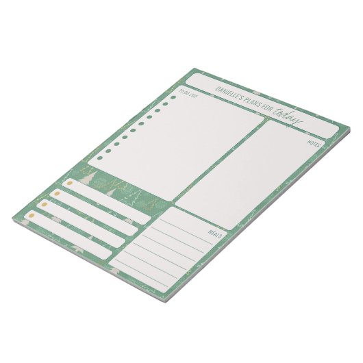 De dagelijkse boompanner neemt nota van maaltijden notitieblok (Schuin)