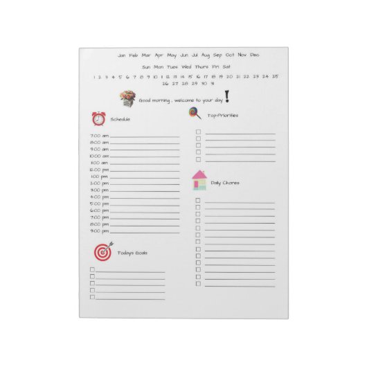 De dagelijkse planner notitieblok (Linkerzijde)