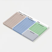 De dagelijkse planningschecklists van Blue Green B Post-it® Notes (Schuin)