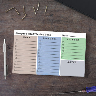 De dagelijkse planningschecklists van Blue Green B Post-it® Notes