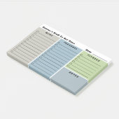 De dagelijkse planningschecklists van Blue Grey Ma Post-it® Notes (Schuin)