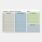 De dagelijkse planningschecklists van Blue Grey Ma Post-it® Notes (Voorkant)