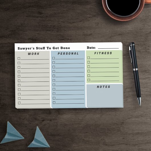 De dagelijkse planningschecklists van Blue Grey Ma Post-it® Notes