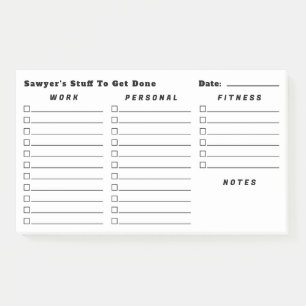 De dagelijkse planningschecklists van het Witte Ma Post-it® Notes