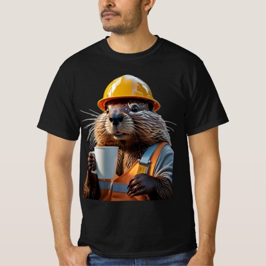 De dagelijkse sleur: Beaver Coffee Graphic T-shirt (Voorkant)