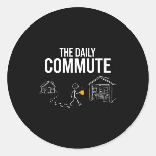 De dagelijkse woon-werkverkeer grap houtbewerker t ronde sticker